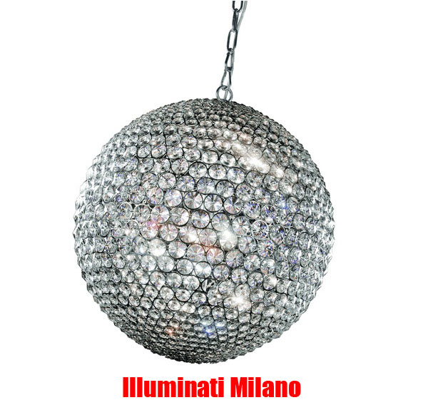 Illuminati Milano Ceiling Pendant in Crystal and Chrome (55cm diameter) (our code: ILX180)