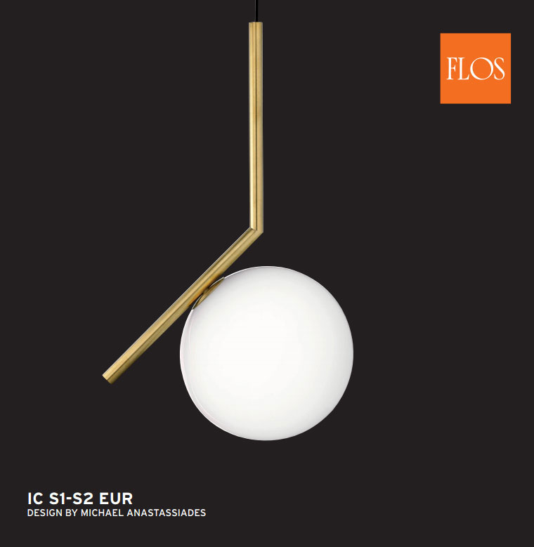 Flos iC S1 Pendant Ceiling Lamp in Brass with Opal Diffuser, design: Michael Anastassiades - lovely and awesome range!
