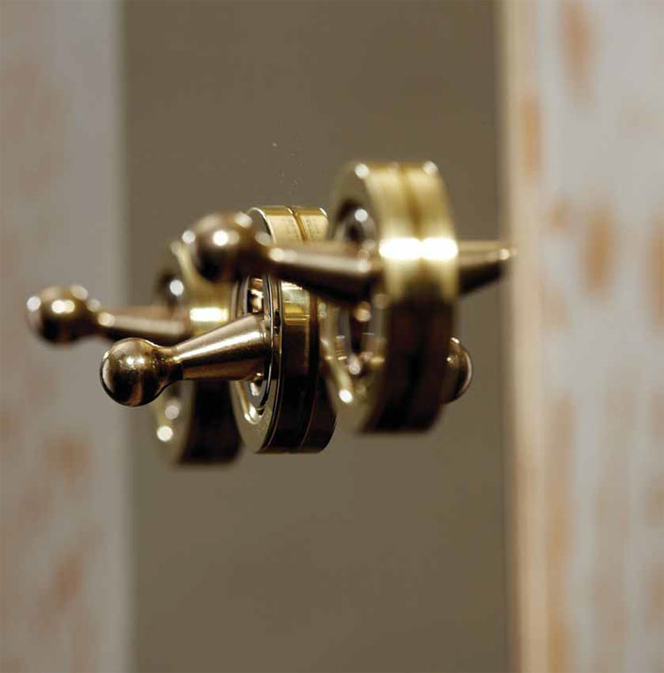 Unlacquered Brass Switches and sockets - 3 gang Unlacquered Brass dolly