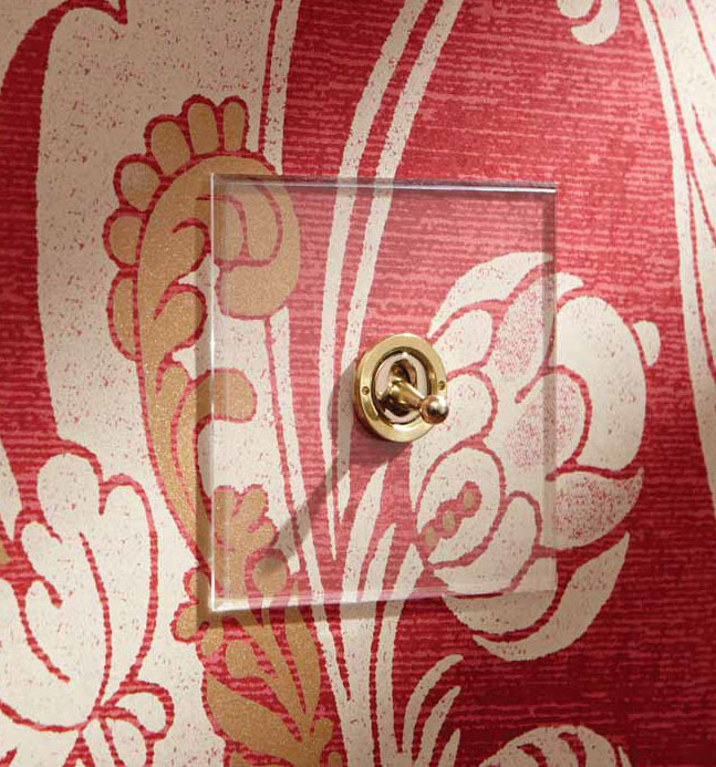 The Forbes and Lomax Invisible Plate - Invisible Lightswitch with Brass dolly