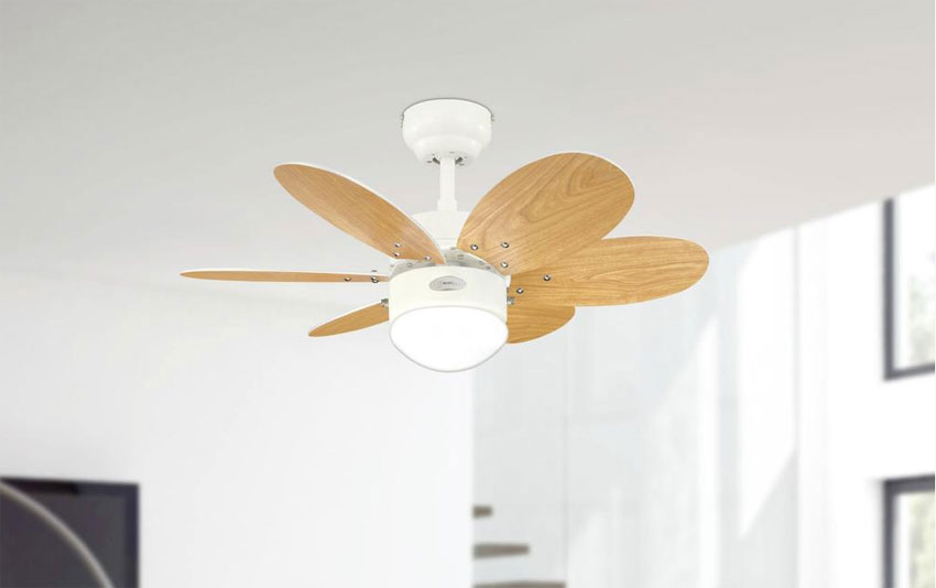 Westinghouse Turbo II Ceiling Fan - three speeds and summer/winter switch ventilation with maple blades