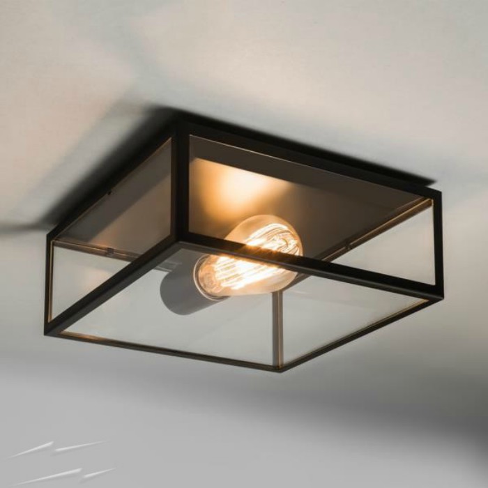  the Bronte range of lights. These include models such as the Bronte Rectangular Outdoor Ceiling Flush Light, which boasts a clear glass case to showcase its traditional E27 light