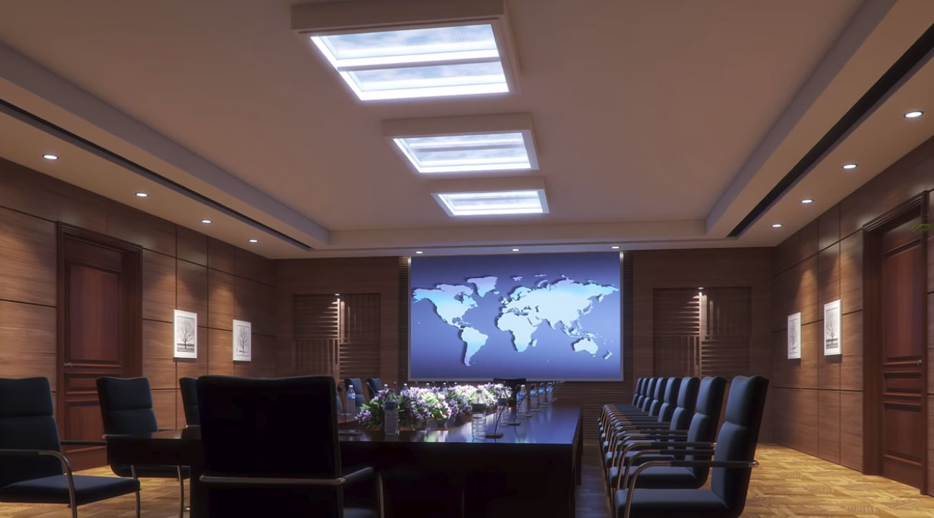 Choosing your own tailored lighting with skyLUX - for example, in a conference room