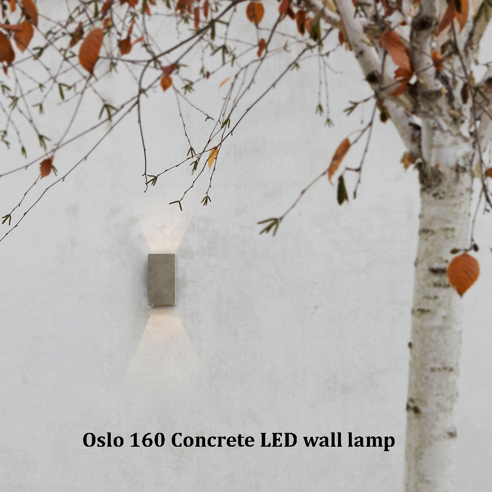 Check out the Astro Lighting Oslo 160 Concrete LED wall light fitting for up-down lighting, ideal for exterior use. 