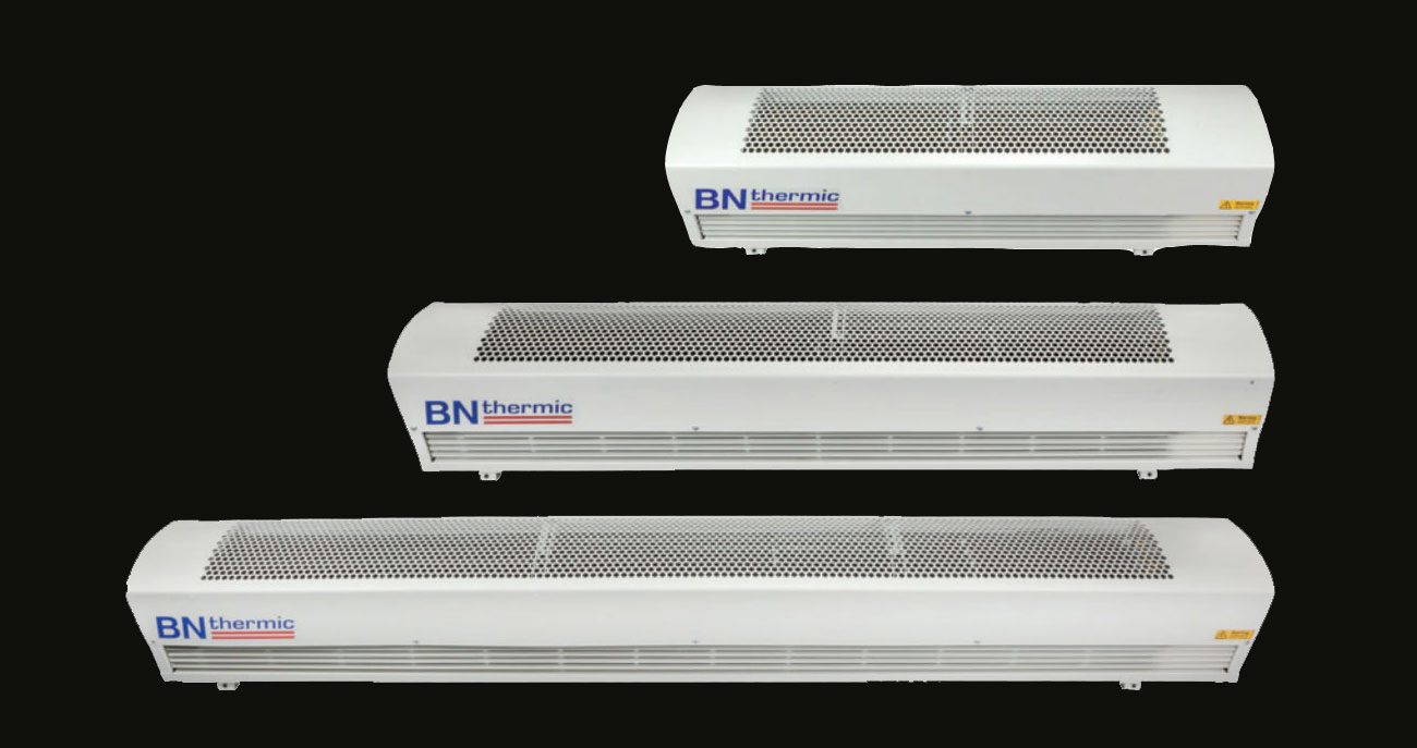 Take a look at these BN Thermic overheat heating solutions for commercial spaces - warm air / cool air curtains for above door mounting.