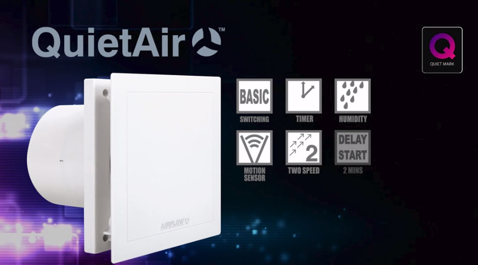 Airflow QuietAir - Whisper Quiet Ventilation Fan for bathrooms