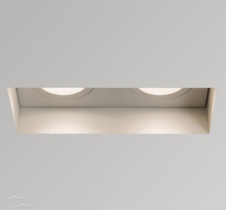 Here's the Twin Trimless Fire Rated Adjustable Recessed Downlight in Matt White 2 x LED GU10 6W Dimmable, Astro 1248008