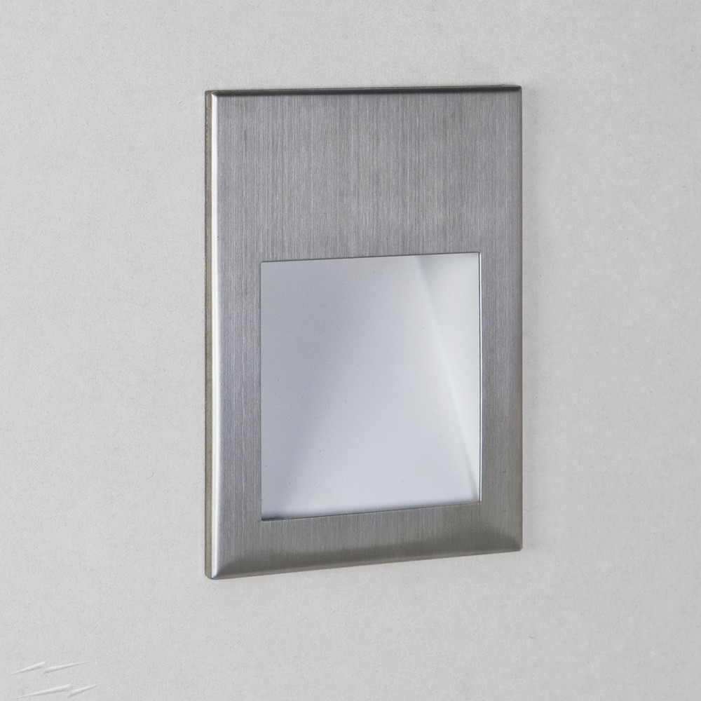 step lighting Borgo 54 Recessed Wall LED Light IP65 Brushed Stainless Steel using 1W 2700K Dimmable LED Astro 1212032