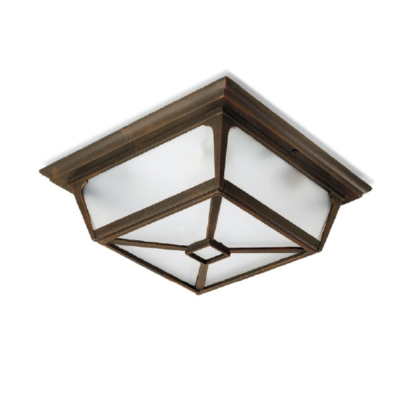 Fixed external lighting - Which is deemed as fixed to the external surface of a dwelling and powered by the occupier's supply(excludes communal area in flats, etc). In the picture - Irene Outdoor Ceiling Light, Flush Square Fixture, IP44 Bronze 2 x 60W E27
